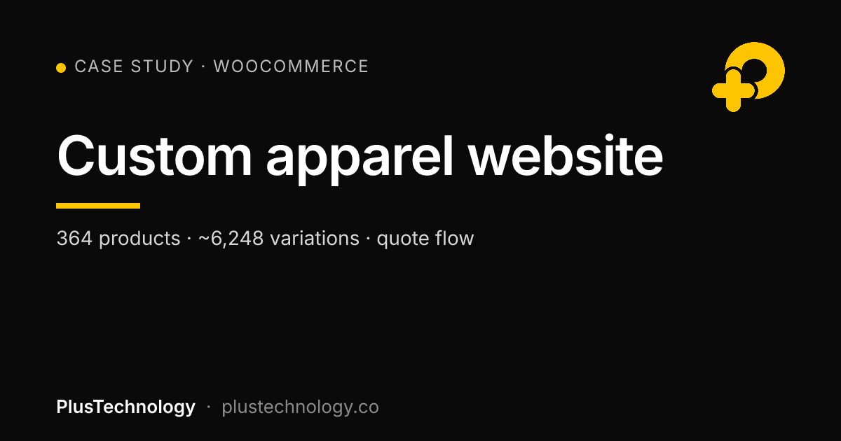 custom apparel website case study by PlusTechnology