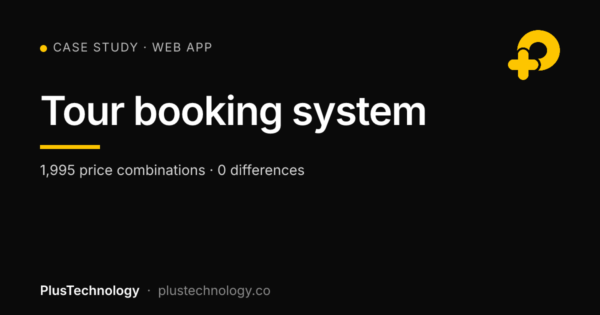 tour booking system case study by PlusTechnology
