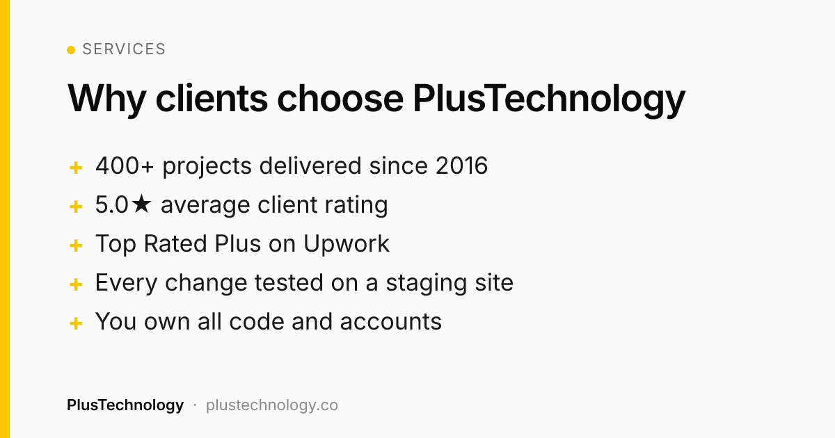 Why clients choose PlusTechnology web development services