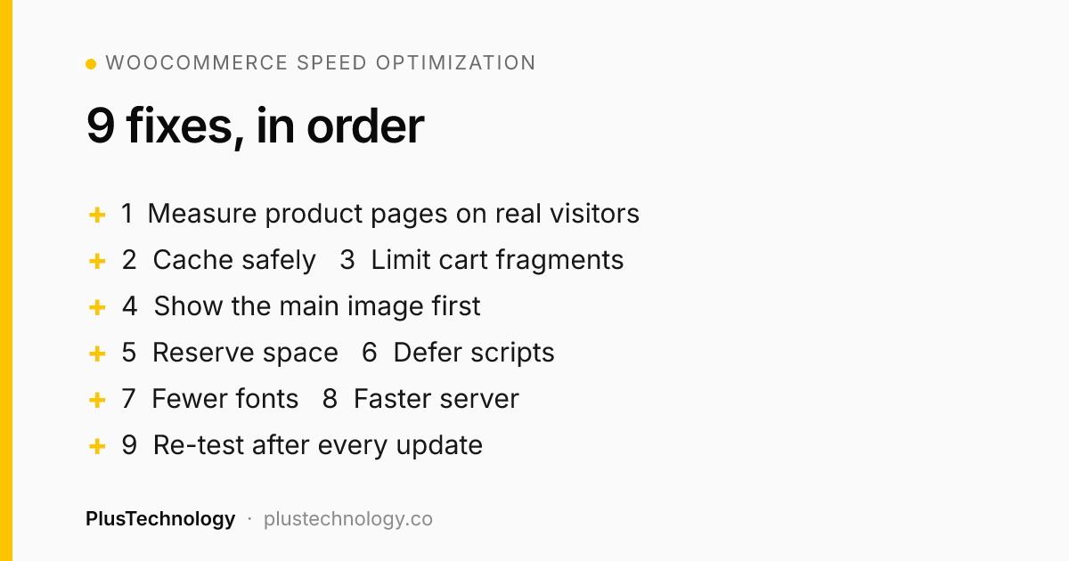 WooCommerce speed optimization: 9 fixes in order